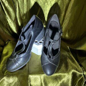 Bjorndal Mary Jane Heeled Black Faux Leather Women's